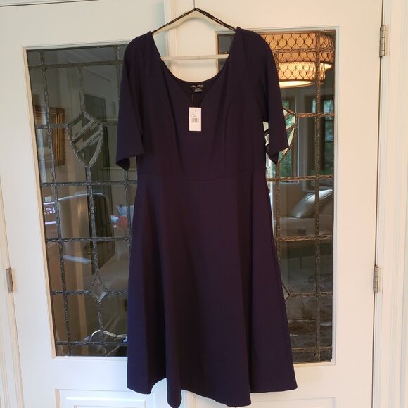 City Chic purple fit & flare Dress - Picture 8 of 8